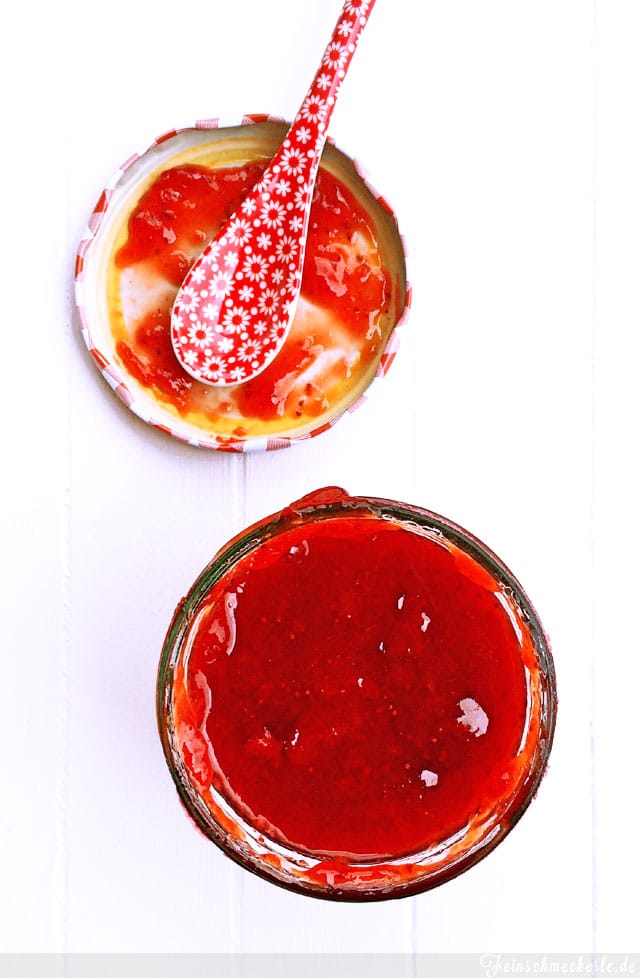 Klassische Erdbeer Marmelade mit Rohrzucker