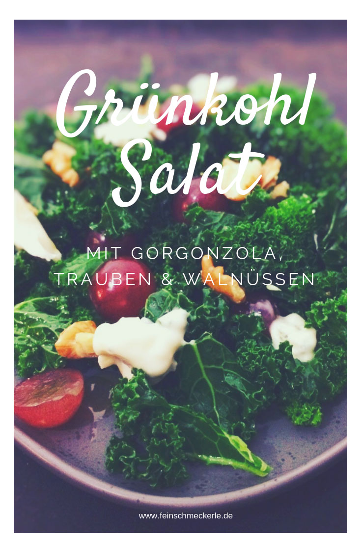 Grünkohl Salat Trauben Gorgonzola