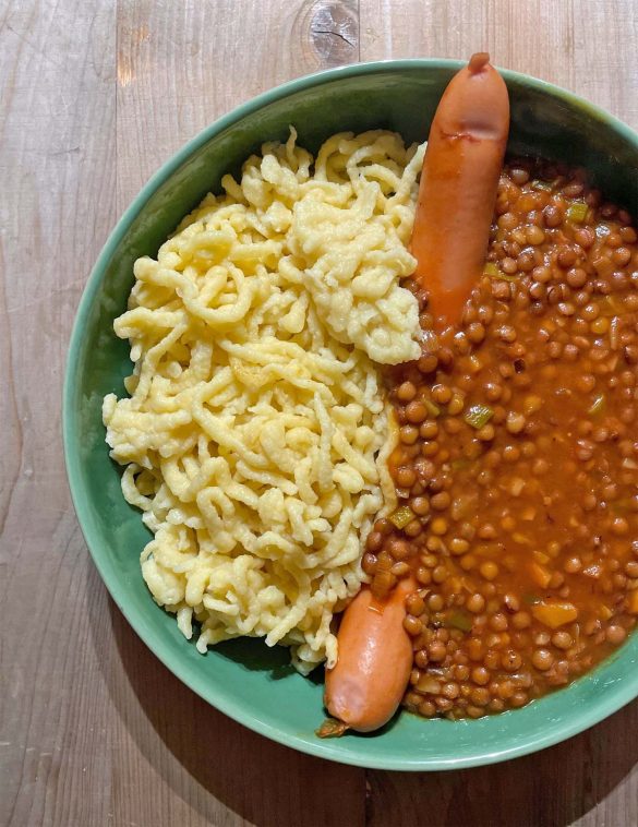 Linsen mit Spätzle
